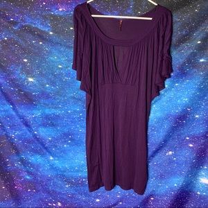 Blue Impus- Purple Scoop-neck Dress
